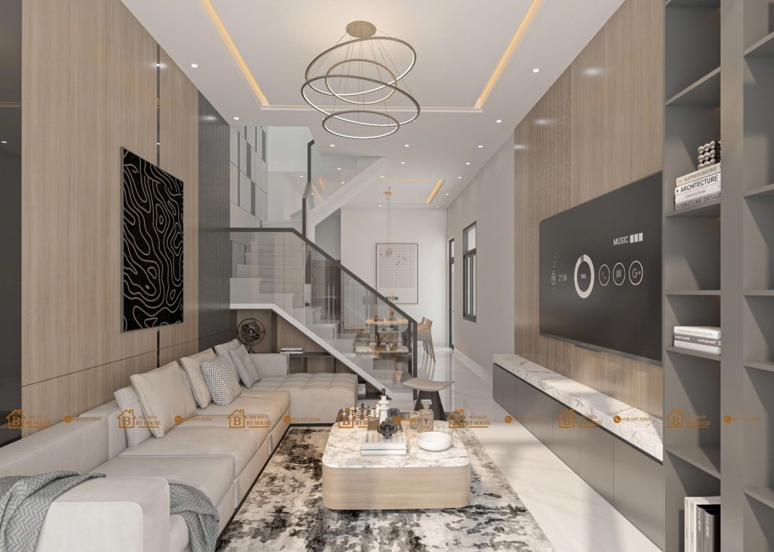 Phòng khách hiện đại tại BT House